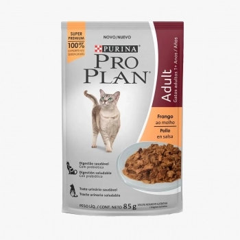 PRO PLAN GATOS ADULTO FRANGO 15X85G BR