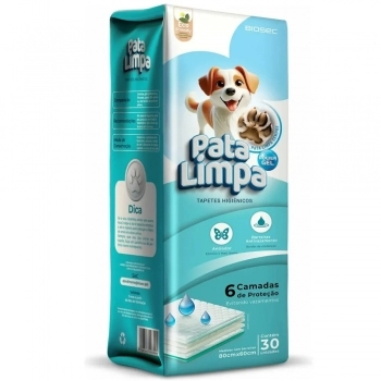 TAPETE HIGIENICO PATA LIMPA 80 X 60 - 30 UNIDADES