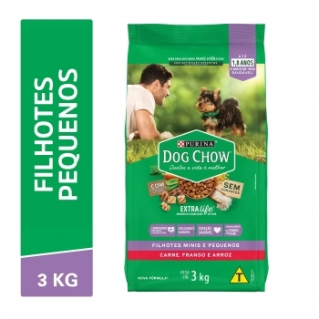 DOG CHOW EXTRA LIFE FILHOTES MINIS E PEQUENOS 5X3KG