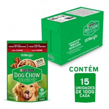 DOG CHOW ADULTOS CARNE 15X100G