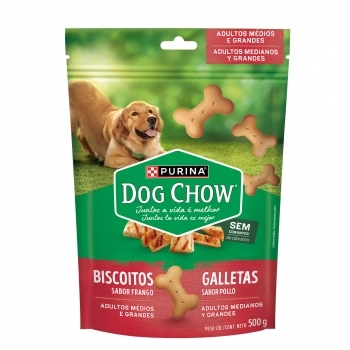 DOG CHOW BISCOITO ADULTO MED&GDE FRANGO 16X500G BR