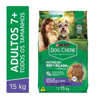 DOG CHOW EXTRA LIFE LONGEVIDADE ADULTOS 7+ TODOS OS TAMANHOS 15KG
