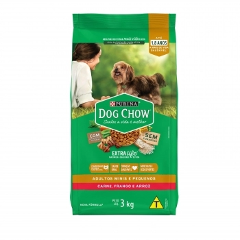 DOG CHOW EXTRA LIFE ADULTOS MINIS E PEQUENOS 5X3KG